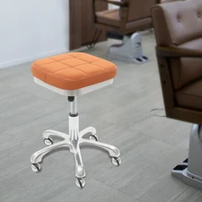 Square Rolling Stool, SPA Salon Stool, Brown Rolling Stool Chair Free Standing