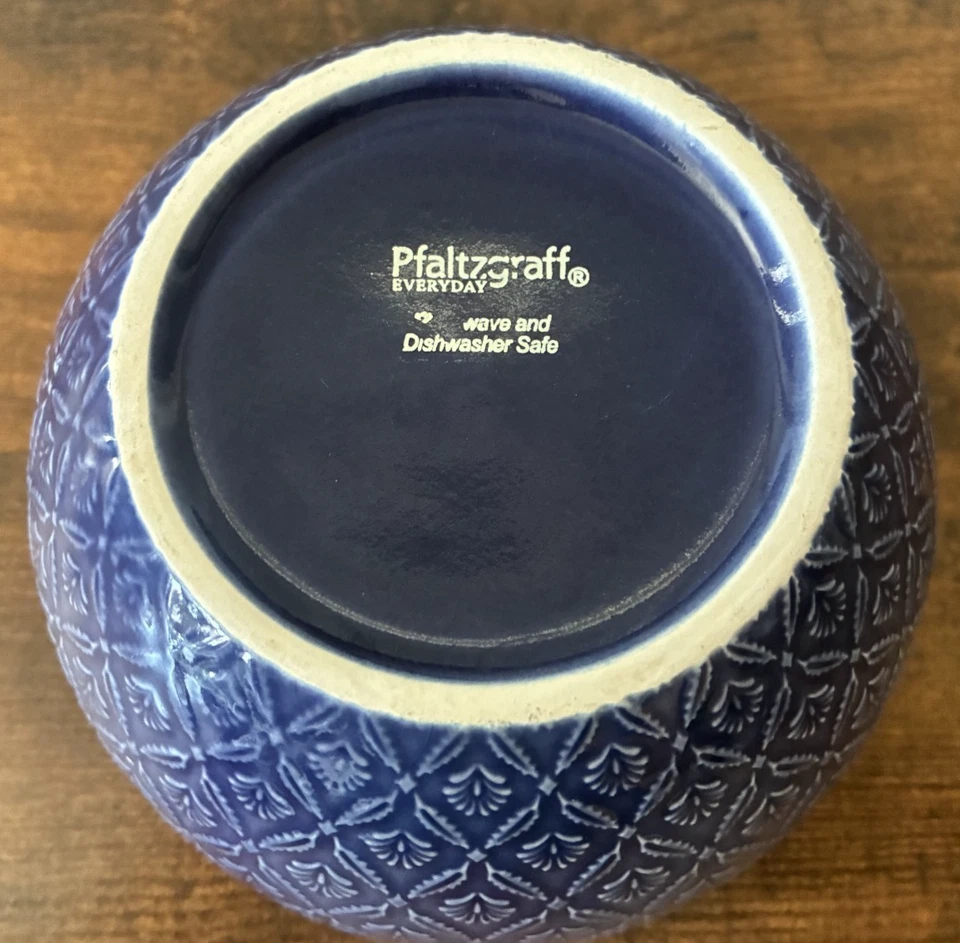 Cuenco de cerámica decorativo azul Pfaltzgraff Foto 3 de 3