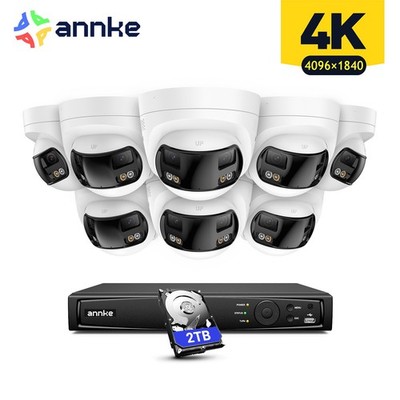 ANNKE 4K 8MP PoE NVR Dual-Objektiv Überwachungskamera Aussen Set 180° Panorama