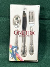 NIB Vtg Oneida Silverplate 3 Piece Baby/Child Flatware Set "HARMONY" NEVER USED