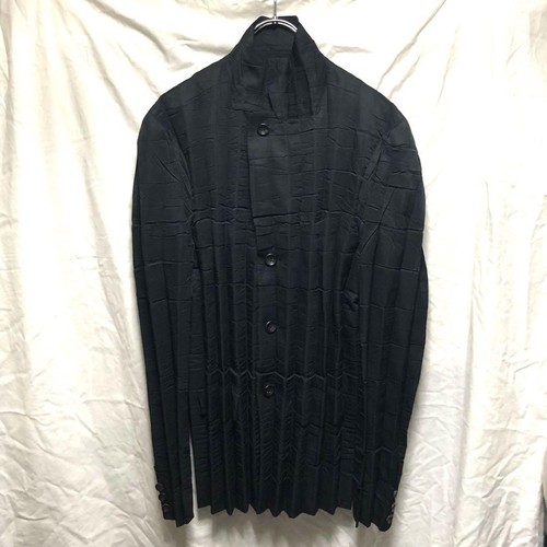 Issey Miyake Oversized Pleated Jacket Black Polyester Size L Used Excellent+ - Picture 3 of 8
