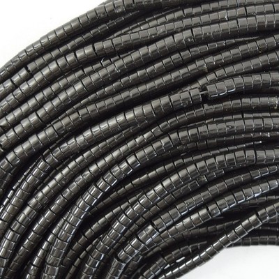 4mm natural black obsidian heishi disc beads 15.5'' strand