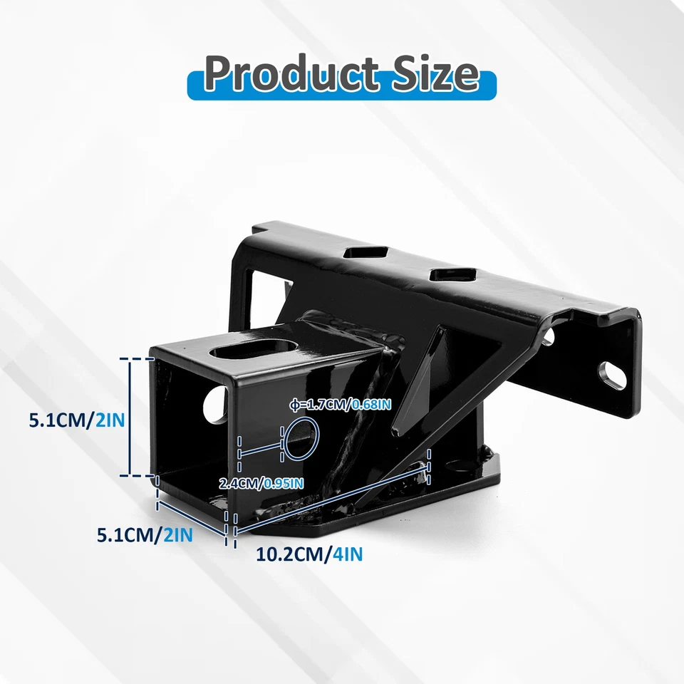 Receptor de enganche de 2" + montaje de enganche trasero para Kawasaki Brute Force 650/750 2005-2025 Foto 4 de 4