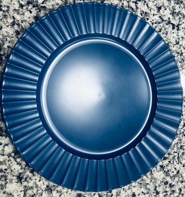Cobalt Blue (4) Charger Plates 13'' - Waved Scalloped Rim Plastic, Free Shipping!