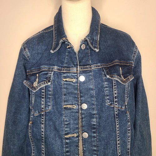 Signature Gold Levis Strauss Denim Light Stretch Trucker Jean Jacket Women XXL - Picture 2 of 7