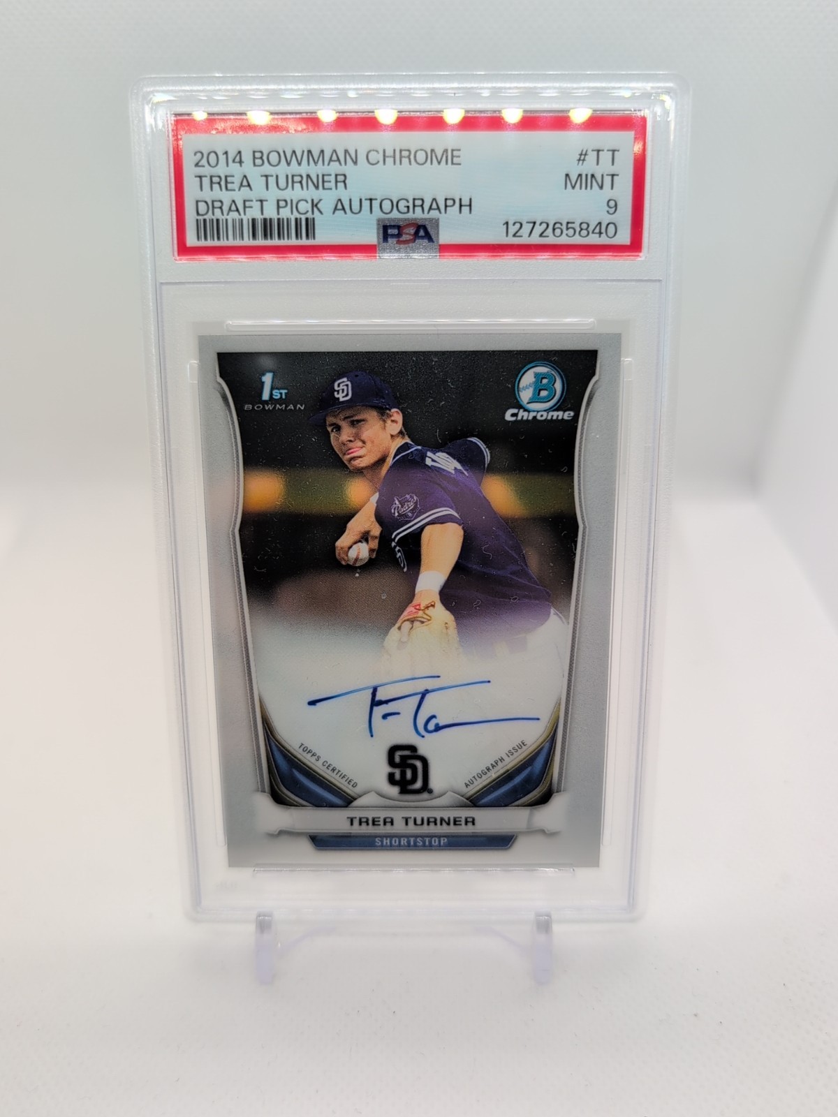 2014 Bowman Draft - Chrome Draft Pick Autographs Trea Turner #BCA-TT (AU, RC)