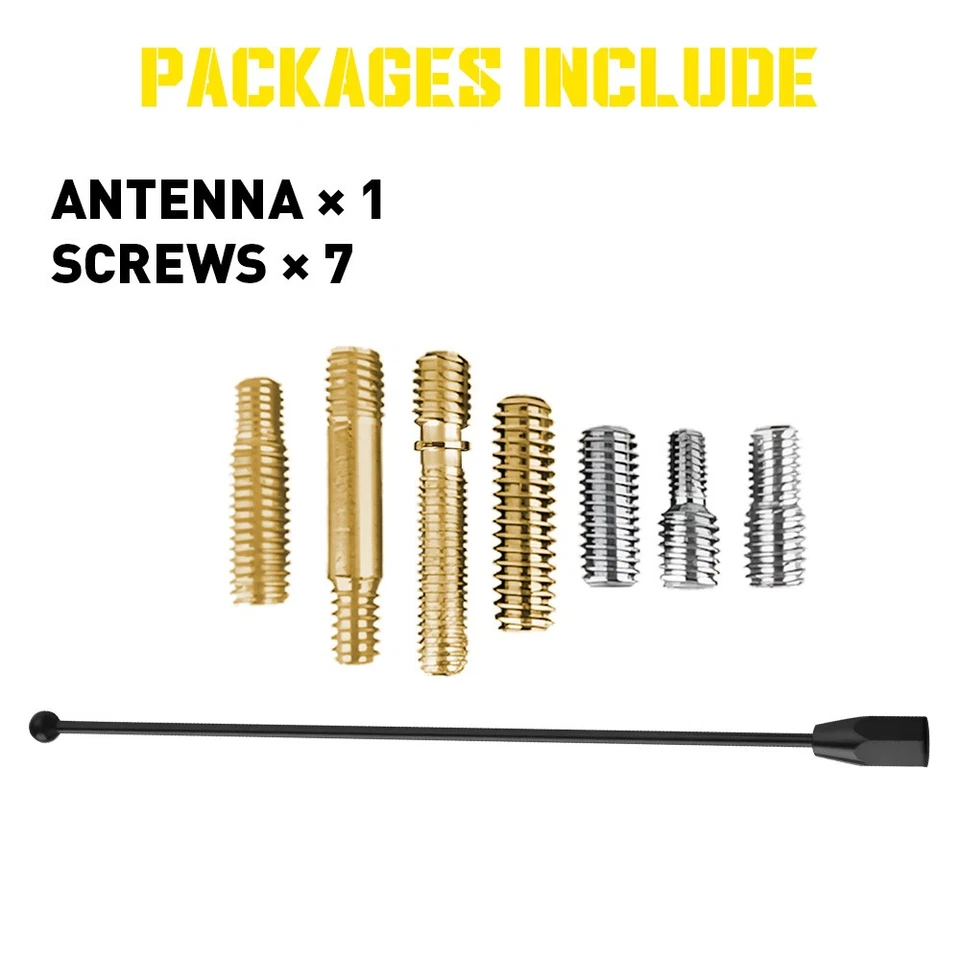 Antena de acero inoxidable negra de 7" para FORD E150/250/350/450/550 ECONOLINE 1992-2024 nueva Foto 4 de 4