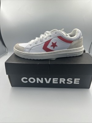 Converse Pro Blaze Classic Ox Leather Shoes White Red Egret A08645C Mens 6 W7.5