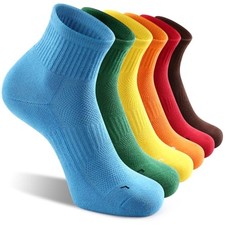 6 Pack Men's Athletic Ankle Socks Cushioned Sports Running 12-15 Multicolored
