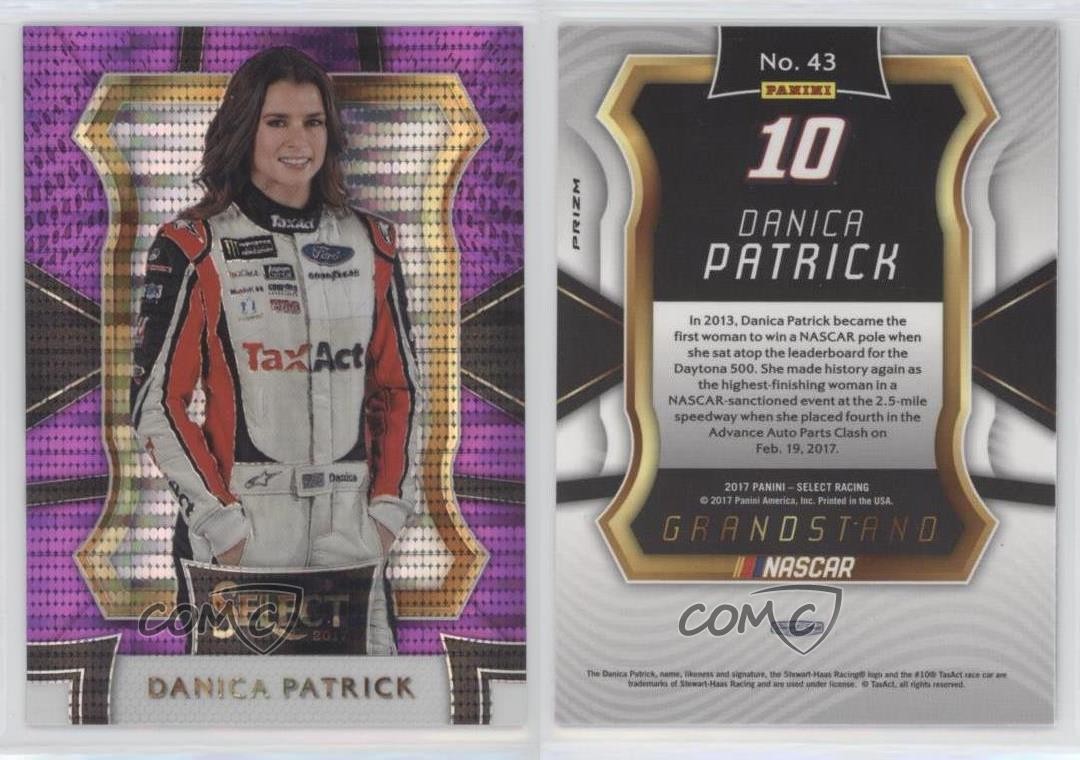 2017 Panini Select Grandstand Purple Pulsar Prizm Danica Patrick #43 pi4