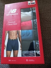 NIB NEW BALANCE MENS 6 PACK PERFORMANCE PREMIUM BOXER BRIEFS SIZE 32-34,M,LOOK