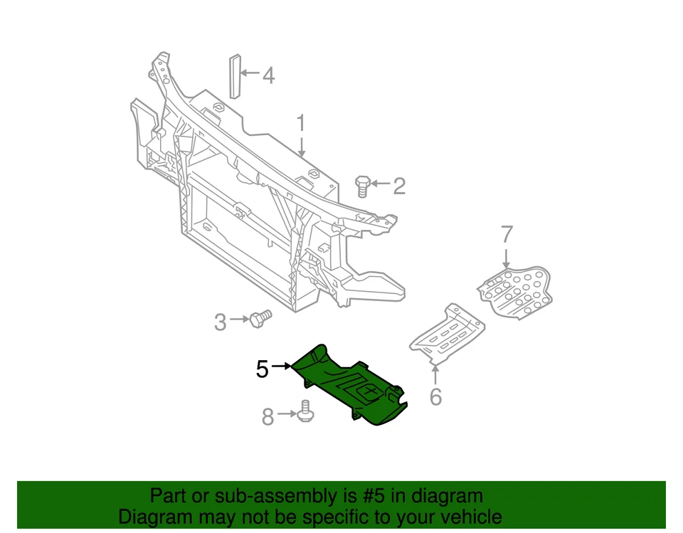 Protector contra salpicaduras placa deslizante delantera inferior genuina Nissan 50812-ZV00B Foto 3 de 4