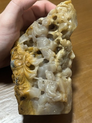 Antique Chinese Shoushan Stone Carving of The 8 Immortals Highly Detailed Statue - Bild 8 von 11