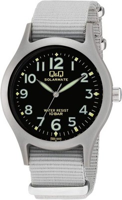 CITIZEN Q&Q H062-005 Solar Field Watch 10ATM Nylon grau leicht Japan