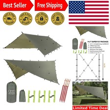 Versatile Outdoor Rainfly Tarp Canopy - 14.7ft x 12ft Ultralight Shelter