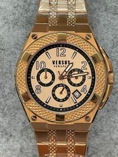 New - Versus Versace Men's Rosegold Chronograph - VSPEW0719, Box and Papers
