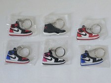 LOT of 6 Pcs 2D Flat Rubber Sneakers Keychains Jordan Basketball Nike Sneaker