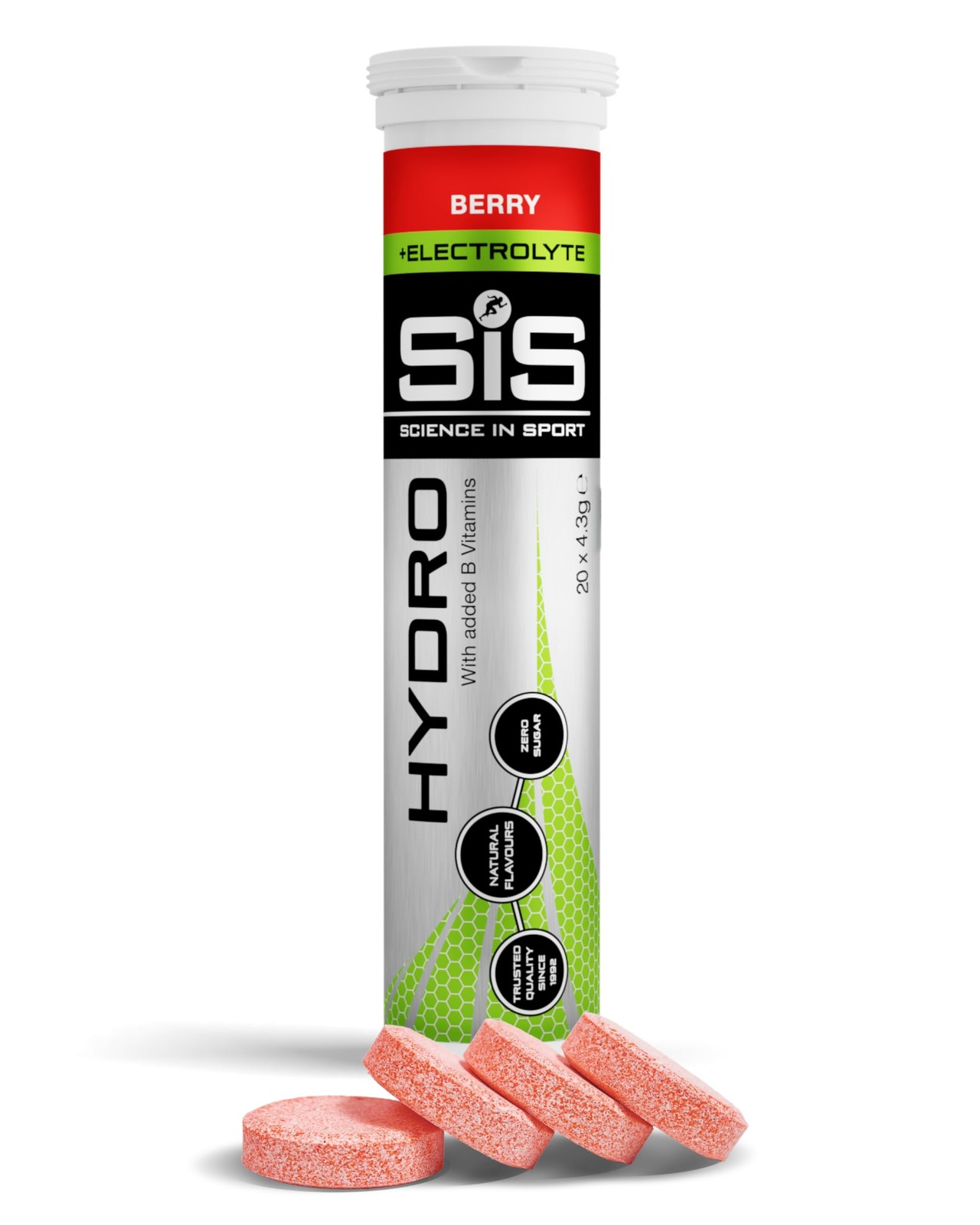 Hydro Hydration Tablets, Gluten-Free, Zero Sugar, Berry Flavour Plus Electrol...