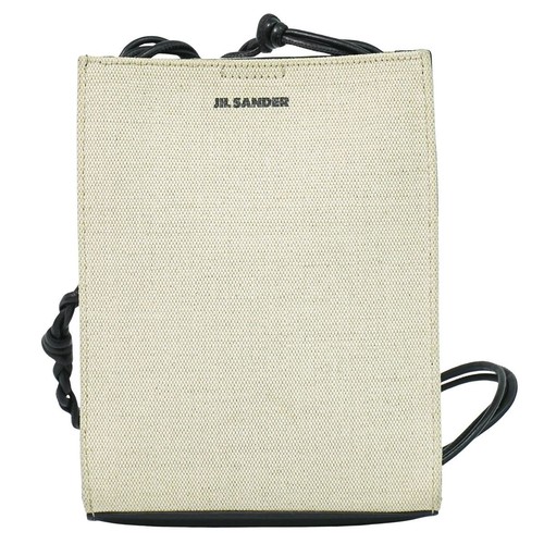 Jil Sander Canvas Beige Schultertasche Leder Innenausstattung