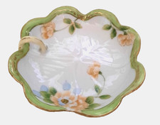 Antique Nippon Hand-Painted Porcelain Handled Nappy Dish with Gold Floral Motif — listing 5