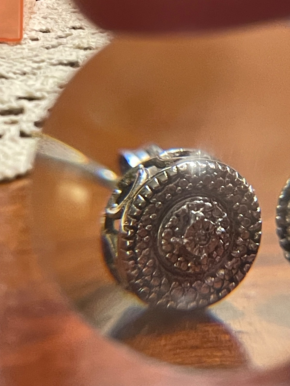 Sterling silver diamond studs - image 1