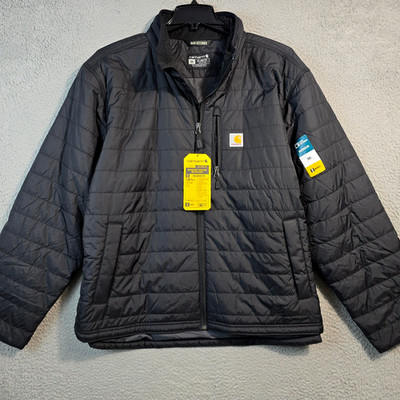 Carhartt Insulated Rain Jacket Mens 2XL XXL Black Lightweight OUTDOOR Preppy NWT