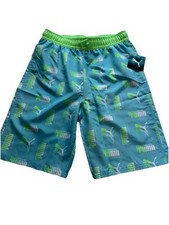 Puma Swim Trunks Suit All Over Print Big Boys Youth XL 10  