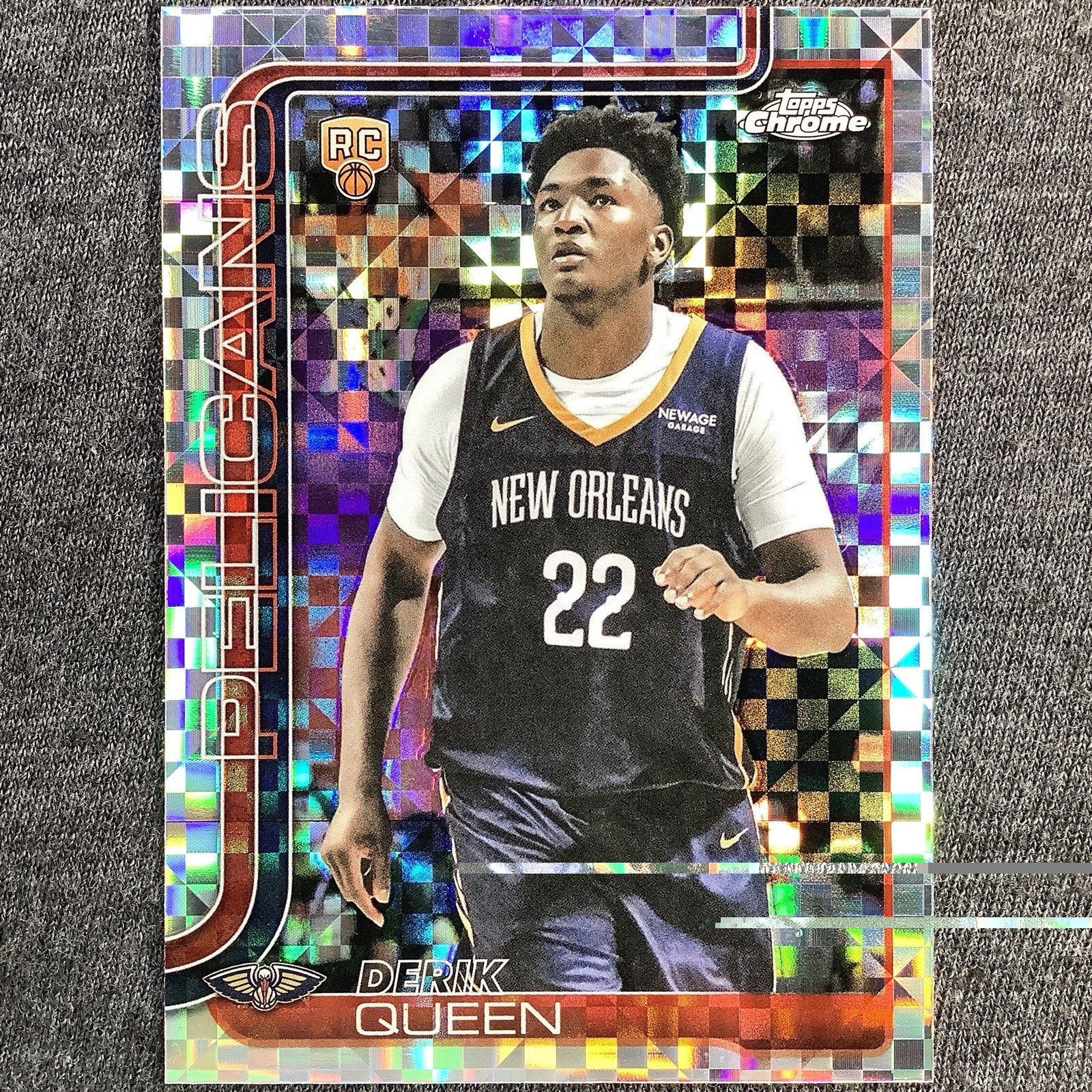 Derik Queen RC 2025-26 Topps Chrome #263 X-FRACTOR - New Orleans Pelicans