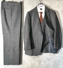 Burberrys Burberry Glen Plaid 3 Piece Suit Gray Wool Vest Jacket Pants