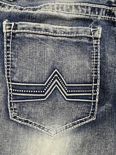True Luck Jeans Men's 34X30 Straight Western Cowboy Wash Out Blue Denim - Picture 4 of 12