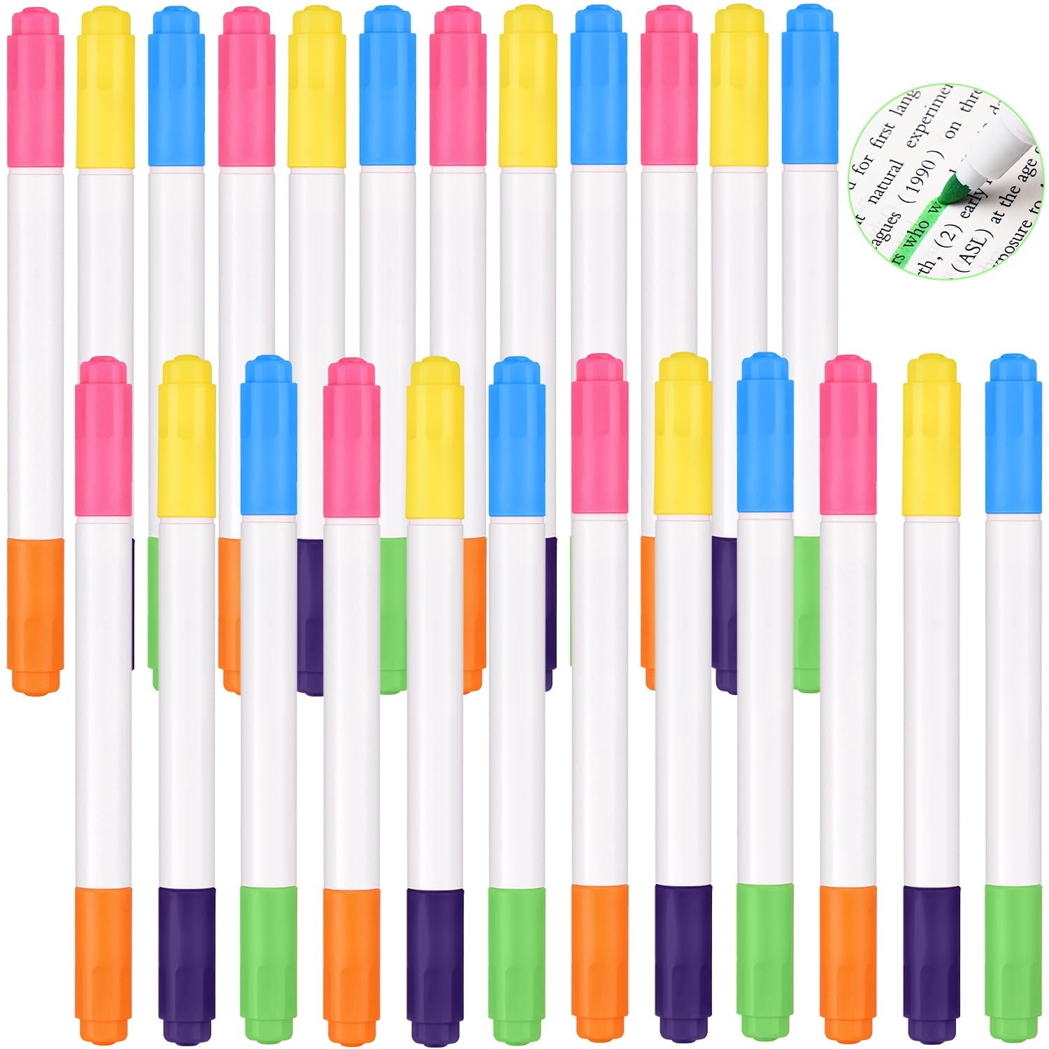 24 Feutres Néon Double Pointe pour Bullet Journal et Calligraphie