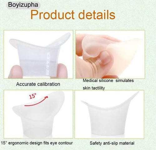 Boyizupha® 2 piezas vasos de silicona para lavar ojos para enjuagar, limpiar con 1... - Imagen 2 de 5