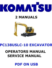 Komatsu PC138USLC-10 Hydraulic Excavator Service Shop Operators Owner Manual PDF