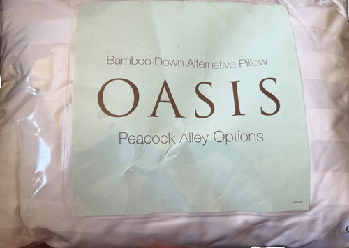 Peacock Alley Options OASIS Bamboo Down Alternative Travel-Size White Pillow NEW