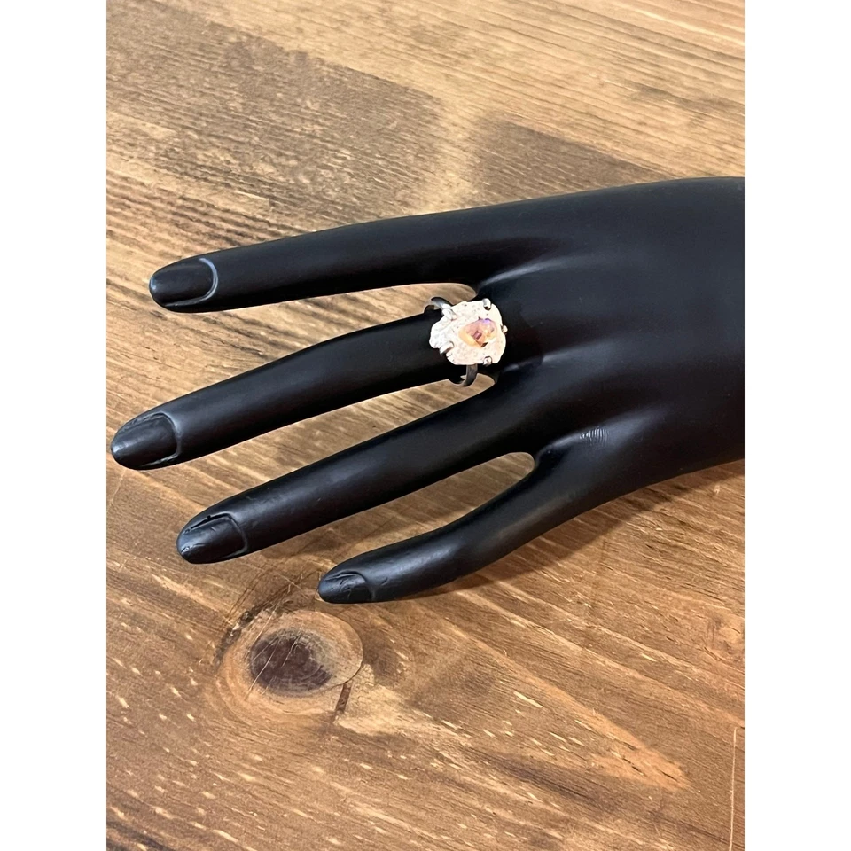 Unique Boho Aura Quartz Druzy Ring, Size 6 – Perfect Holiday Gift! - Image 3 of 4