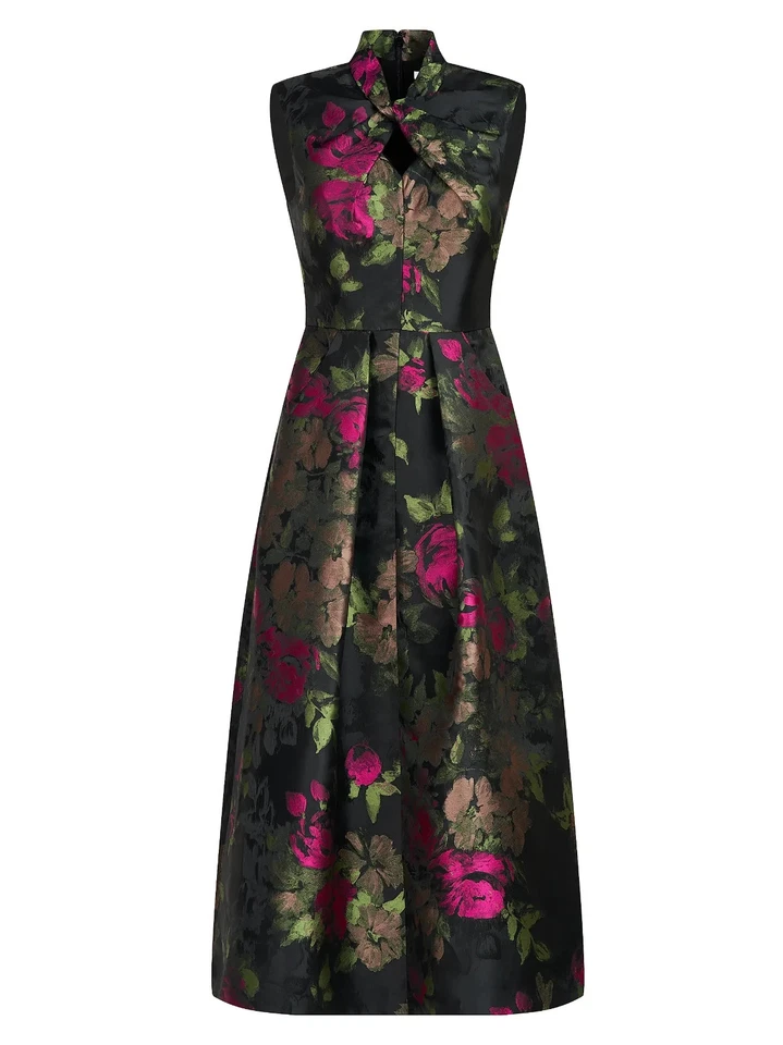 NEW, Kay Unger Rosemarie Floral Jacquard Cocktail Dress Size 12 #MD983 - Image 2 of 4