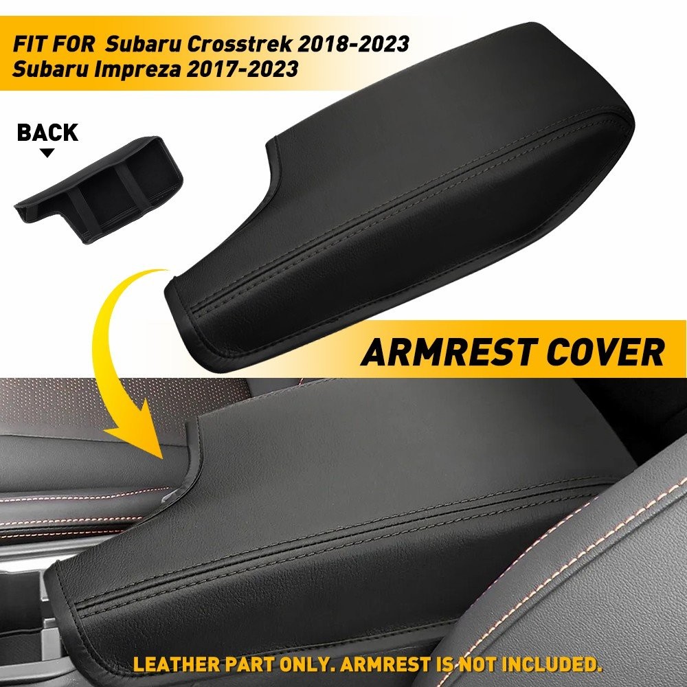 For Subaru Crosstrek Impreza 18-23 Center Console Lid Armrest Leather Skin Cover