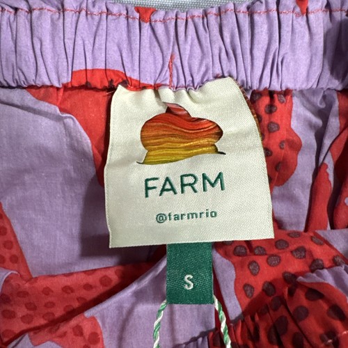 Farm Rio Lobster Sky Crop Top Size S Purple/Orange Organic Cotton NWT - Picture 4 of 8