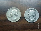 Lot of (2) 1942, 1954 Washington Silver Quarters. 90% Silver.