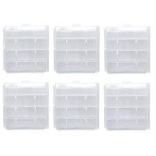 Battery Storage Case for AA/AAA, Holder Box 6Pack Clear Small