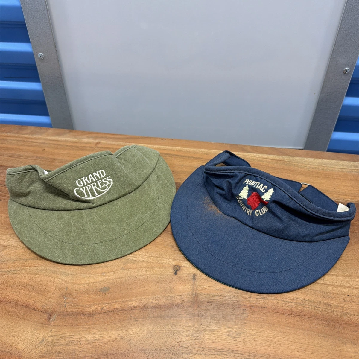 Vintage Golf Visor Hats Lot Of 2 Club Eldorado Volcano Country Club Hawaii Tiger Vintage Mace Meadow Country Club Golf Visor – Yesterday main image 2