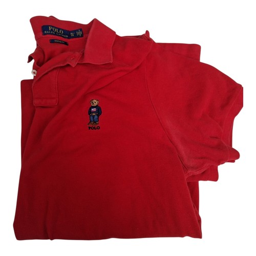 XL Polo Ralph Lauren USA Flag Big Classic Bear Short Sleeve Rugby Polo Shirt Men - Picture 5 of 10