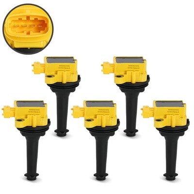 5x Yellow Ignition Coil for Volvo XC60 S60 C70 V60 C30 S40 V70 V50 XC70 86778370