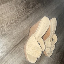 Jessica Simpson Crochet Wedge Slide Sandals B...