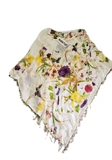 Size 1X/2X - NWT Women's Off White Kaktus Floral Shaw 