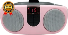 PROSCAN SRCD243 Portable CD Player with AM/FM Radio Boombox (Pink)