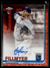 2019 Topps Chrome Rookie Autographs Orange Refractor Wave Heath Fillmyer RC Auto