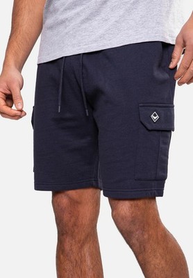 Original THREADBARE HUNTER  Fleece Shorts Herren Cargo Kurze Hose Marineblau XXL