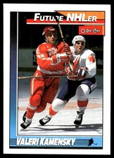 1991-92 O-Pee-Chee #513 Valeri Kamensky Quebec Nordiques Rookie Hockey Card. rookie card picture