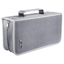 Siveit DVD Case, 128 Capacity CD/DVD Case Wallet Binder White binder, Silver